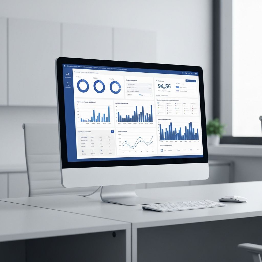 Analytics dashboard displaying border security metrics and data visualizations